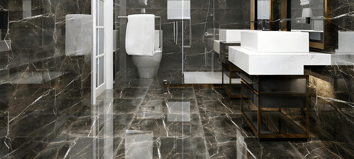 Large Format Gray Marble-Look Porcelain